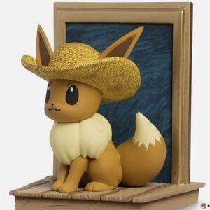 EEVEE Figurine Bookend Pokémon Center x Van Gogh Museum Figure (NIB) Not Opened